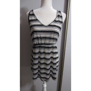 Fresh Brewed XL Strip Semi Sheer Athleisure Tunic Tank Top